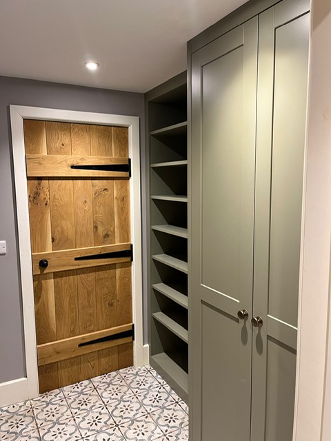 Decorative wall panelling fitted in a hallway